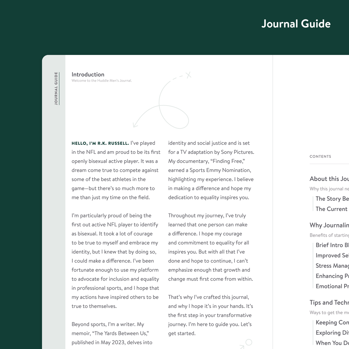 Freeform Journal Example Huddle Men's Journal · Baronfig