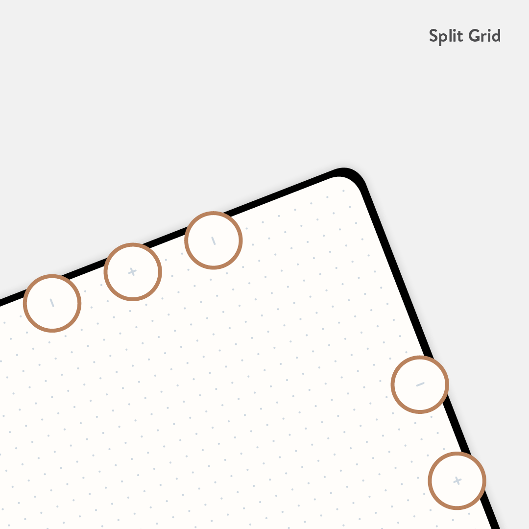 Clear Habit Journal interior split grid page view.