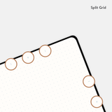 Clear Habit Journal interior split grid page view.