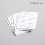 Strategist index cards with writing